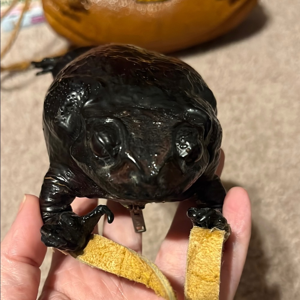 Unique Black Frog-Shaped Handbag